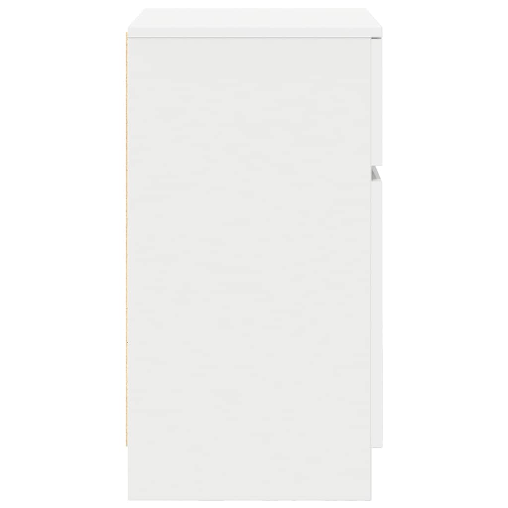vidaXL Κομοδίνα 2 τεμ. Λευκά 39x35x65 εκ. από Επεξεργασμένο Ξύλο