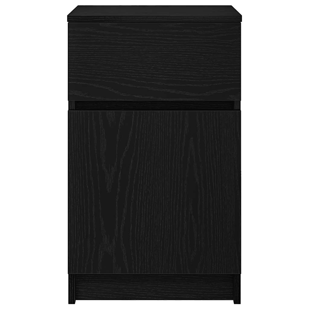 vidaXL Κομοδίνα 2 Τεμ. Μαύρα 39x35x65 εκ. από Επεξεργασμένο Ξύλο