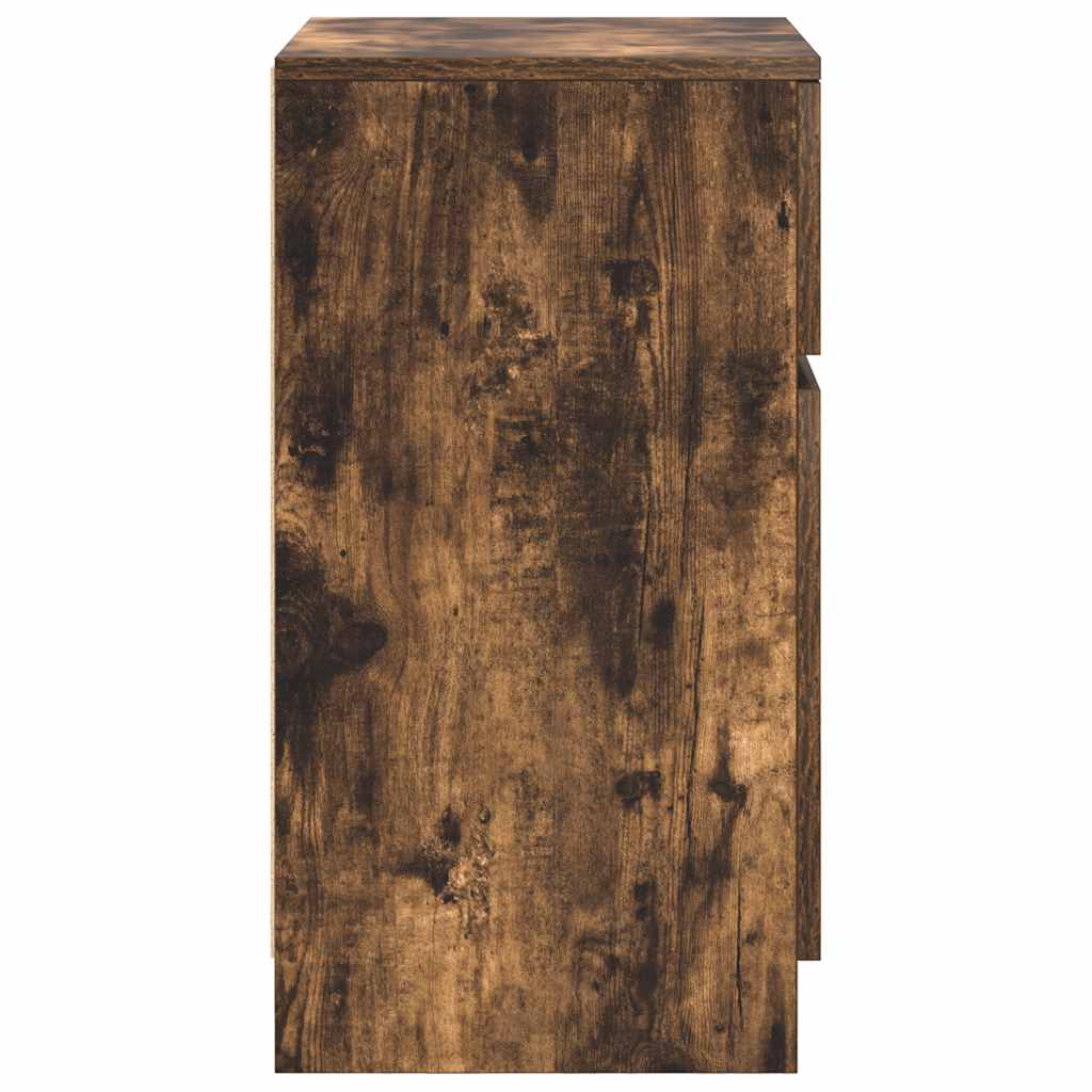 vidaXL Κομοδίνο Καπνιστή Δρυς 39x35x65 εκ. από Επεξεργασμένο Ξύλο