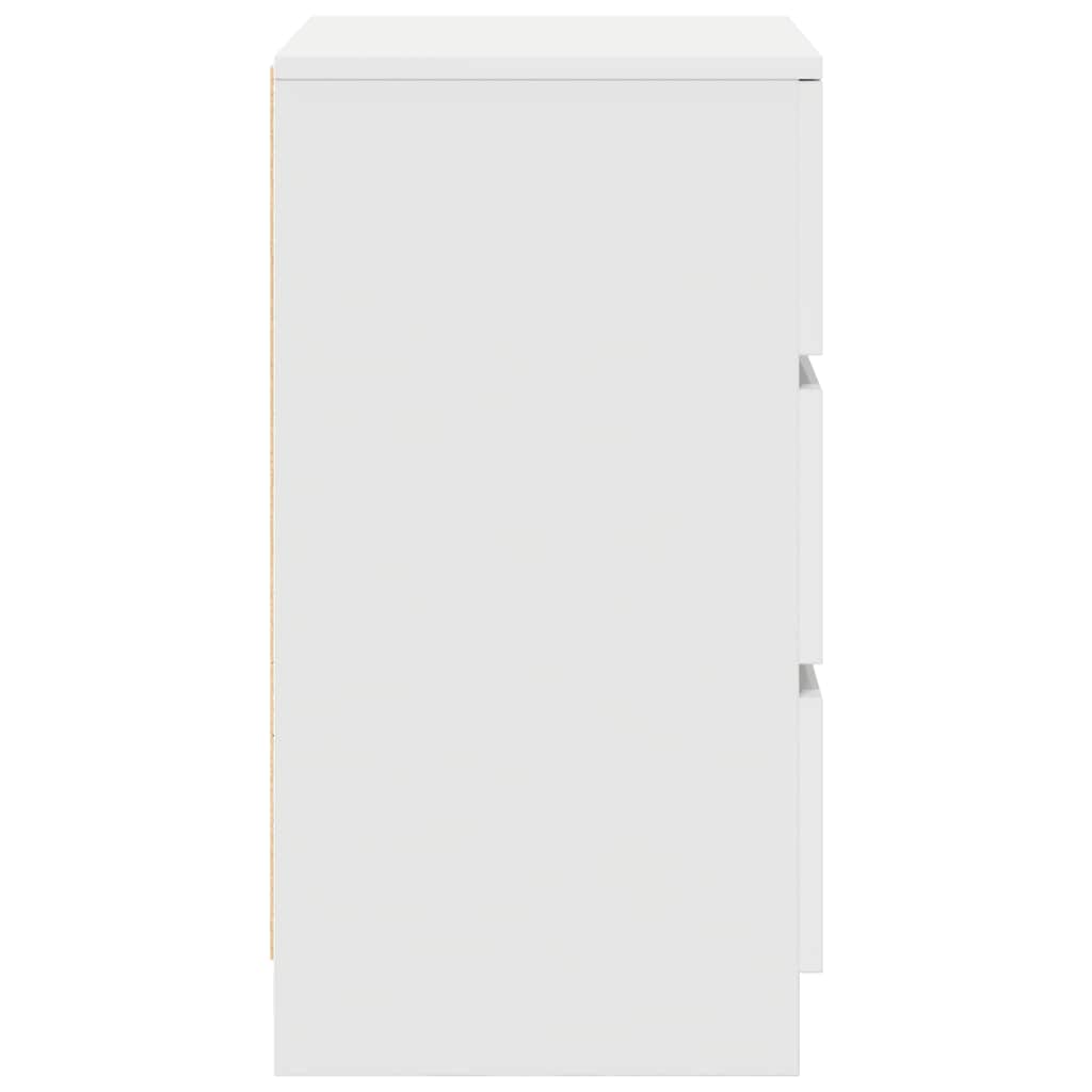 vidaXL Κομοδίνο με 3 συρτάρια Λευκό 39x35x65 εκ.