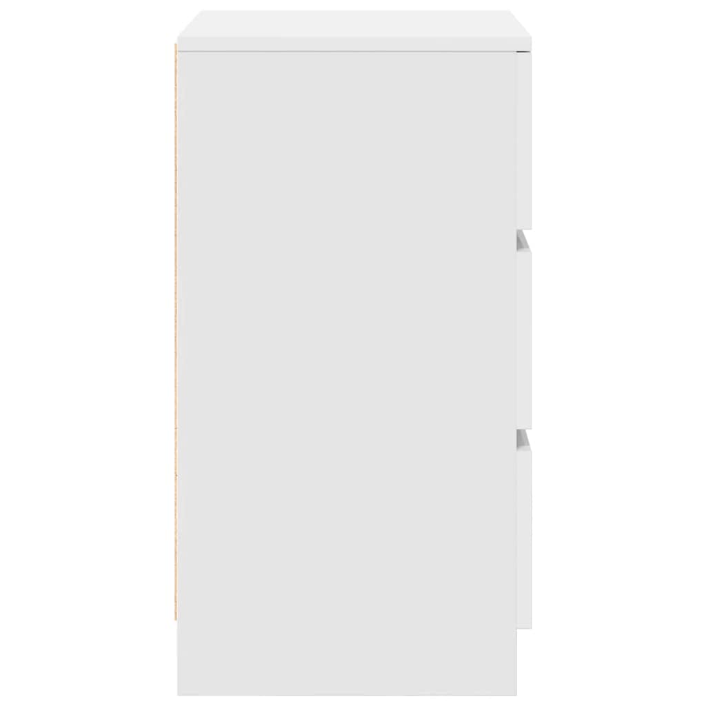 vidaXL Κομοδίνα με 3 συρτάρια 2 τεμάχια Λευκό 39x35x65 εκ.