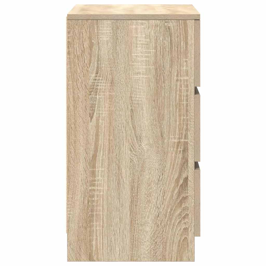 vidaXL Κομοδίνα με 3 συρτάρια 2 τεμάχια Sonoma Δρυς 39x35x65 εκ.