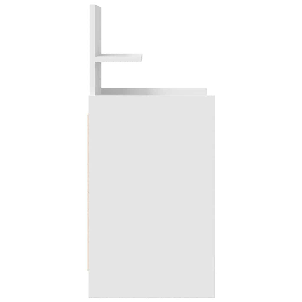 vidaXL Κομοδίνο με 2 συρτάρια Λευκό 38x34x80 cm