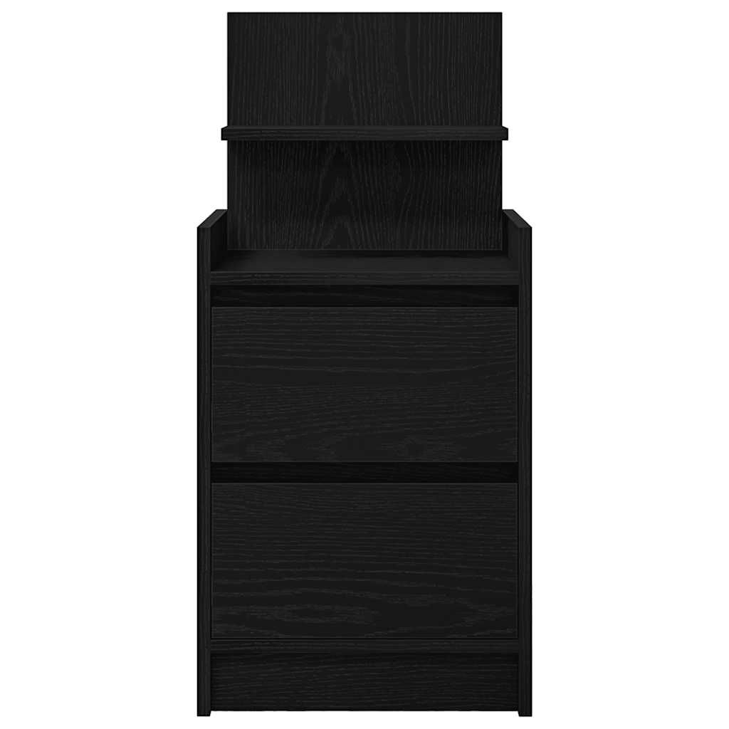vidaXL Κομοδίνο με 2 συρτάρια Μαύρο 38x34x80 εκ.