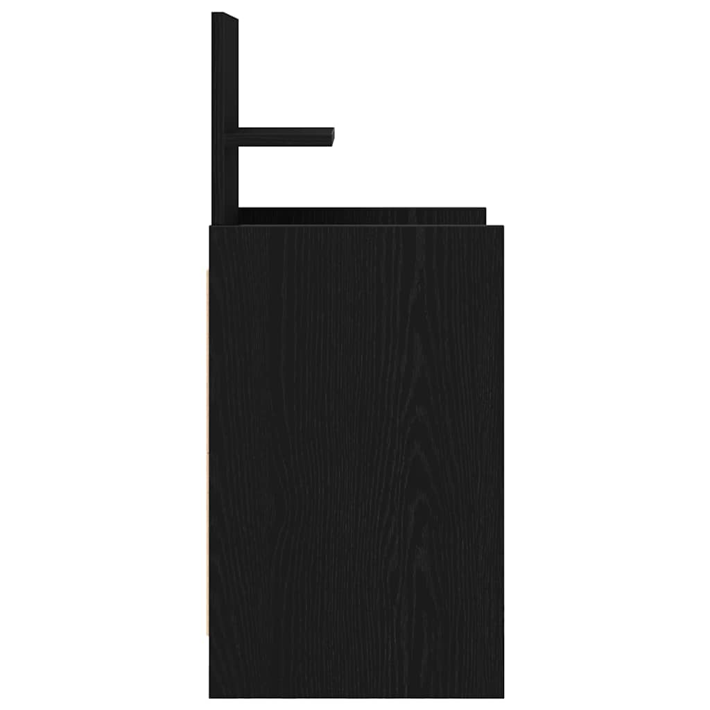 vidaXL Κομοδίνο με 2 συρτάρια Μαύρο 38x34x80 εκ.