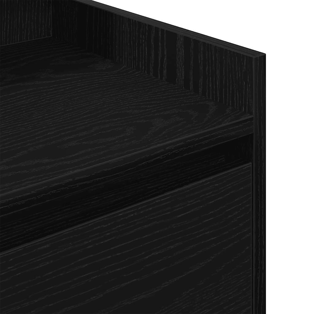 vidaXL Κομοδίνα με 2 συρτάρια 2 τεμάχια Μαύρο 38x34x80 εκ.