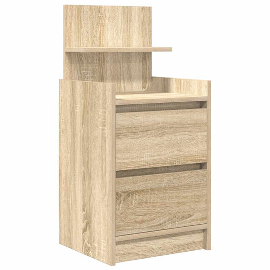 vidaXL Κομοδίνο με 2 συρτάρια Sonoma Δρυς 38x34x80 εκ.