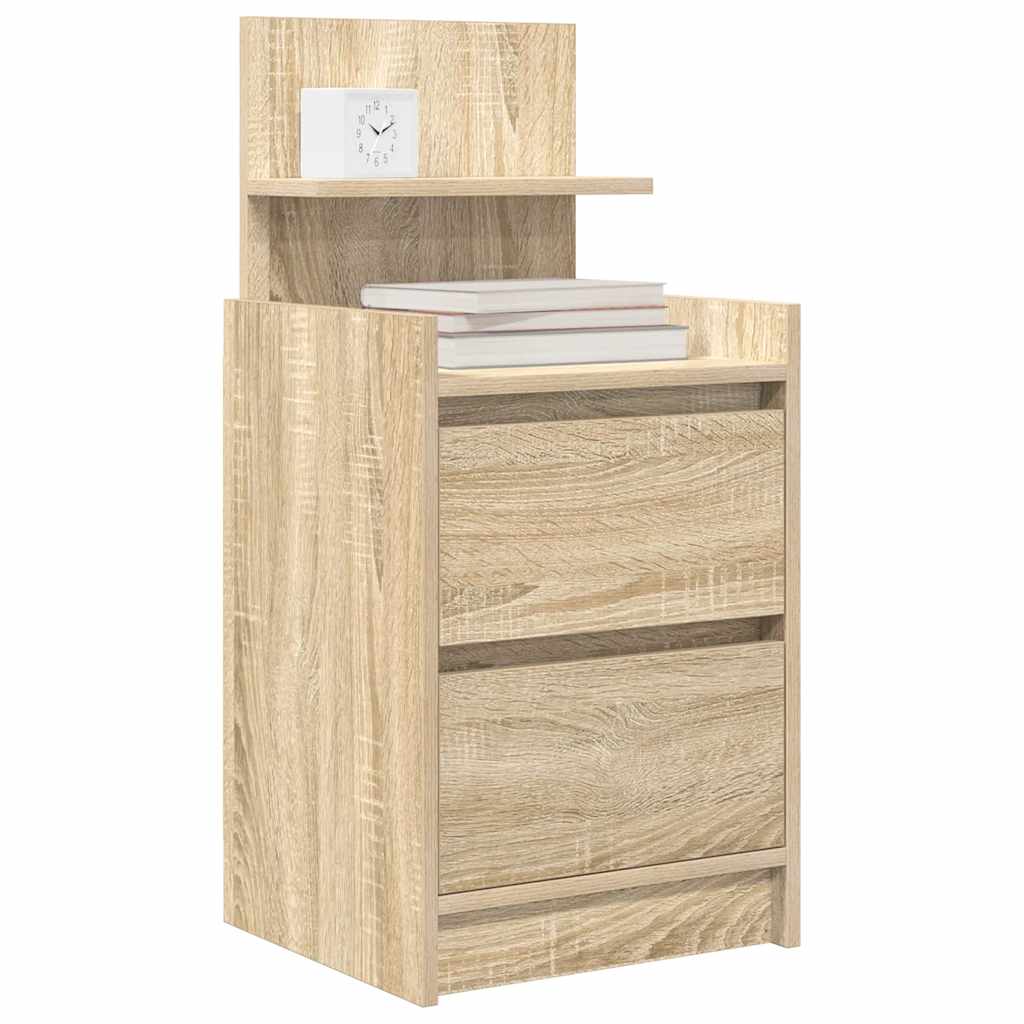 vidaXL Κομοδίνο με 2 συρτάρια Sonoma Δρυς 38x34x80 εκ.