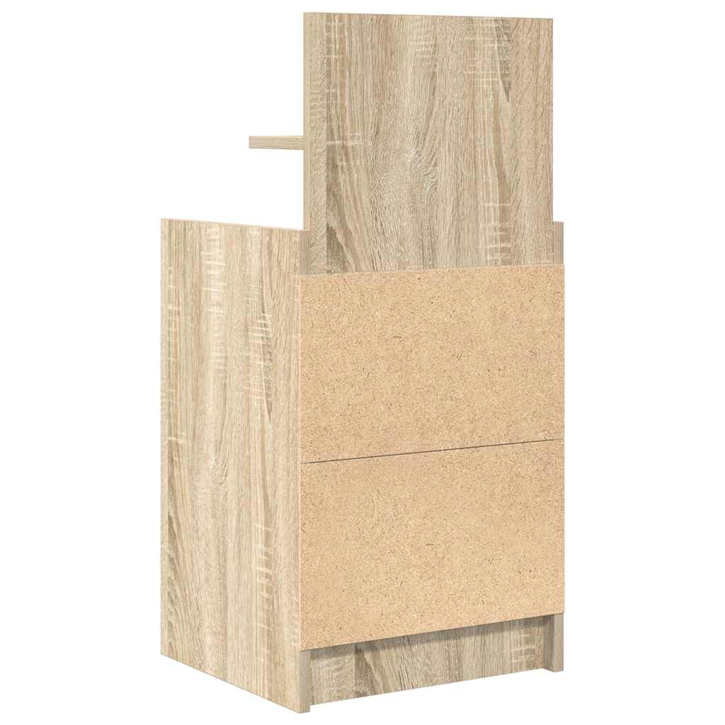 vidaXL Κομοδίνο με 2 συρτάρια Sonoma Δρυς 38x34x80 εκ.