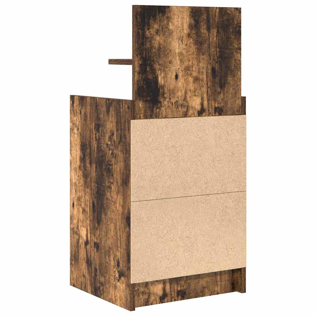 vidaXL Κομοδίνο με 2 συρτάρια Καπνιστή Δρυς 38x34x80 εκ.