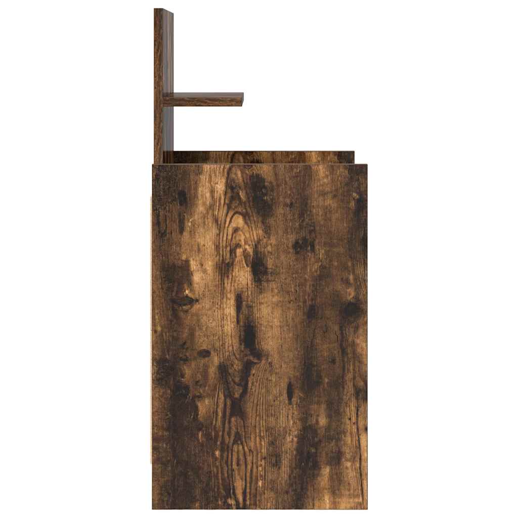 vidaXL Κομοδίνα με 2 συρτάρια 2 τεμάχια Καπνιστή Δρυς 38x34x80 εκ.