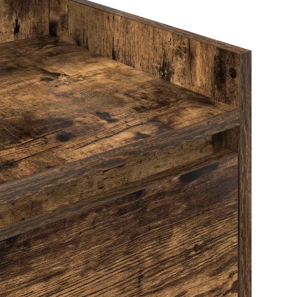 vidaXL Κομοδίνα με 2 συρτάρια 2 τεμάχια Καπνιστή Δρυς 38x34x80 εκ.