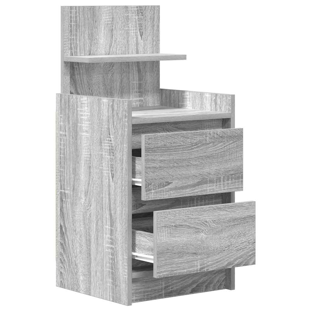 vidaXL Κομοδίνο με 2 συρτάρια Γκρι Sonoma 38x34x80 εκ.