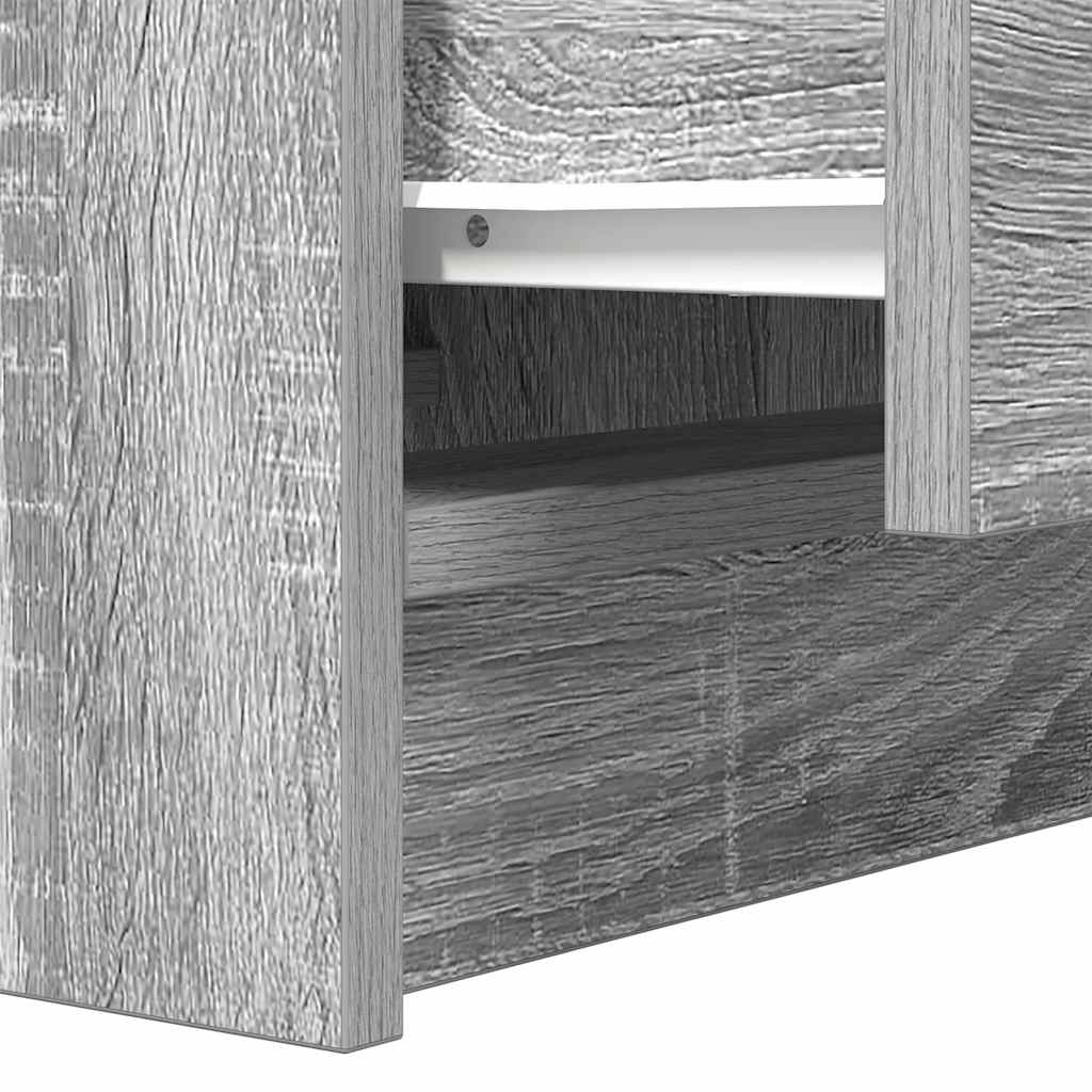 vidaXL Κομοδίνα με 2 συρτάρια 2 τεμάχια Γκρι Sonoma 38x34x80 εκ.