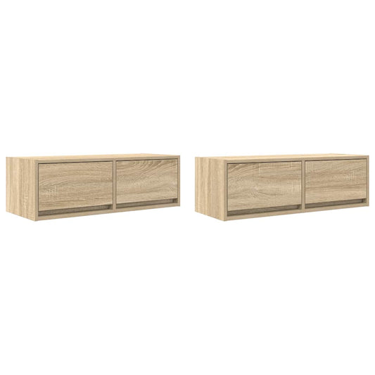 vidaXL Έπιπλα Τηλεόρασης 2 τεμ. 80x31x25,5 εκ. Επεξεργασμένο Ξύλο
