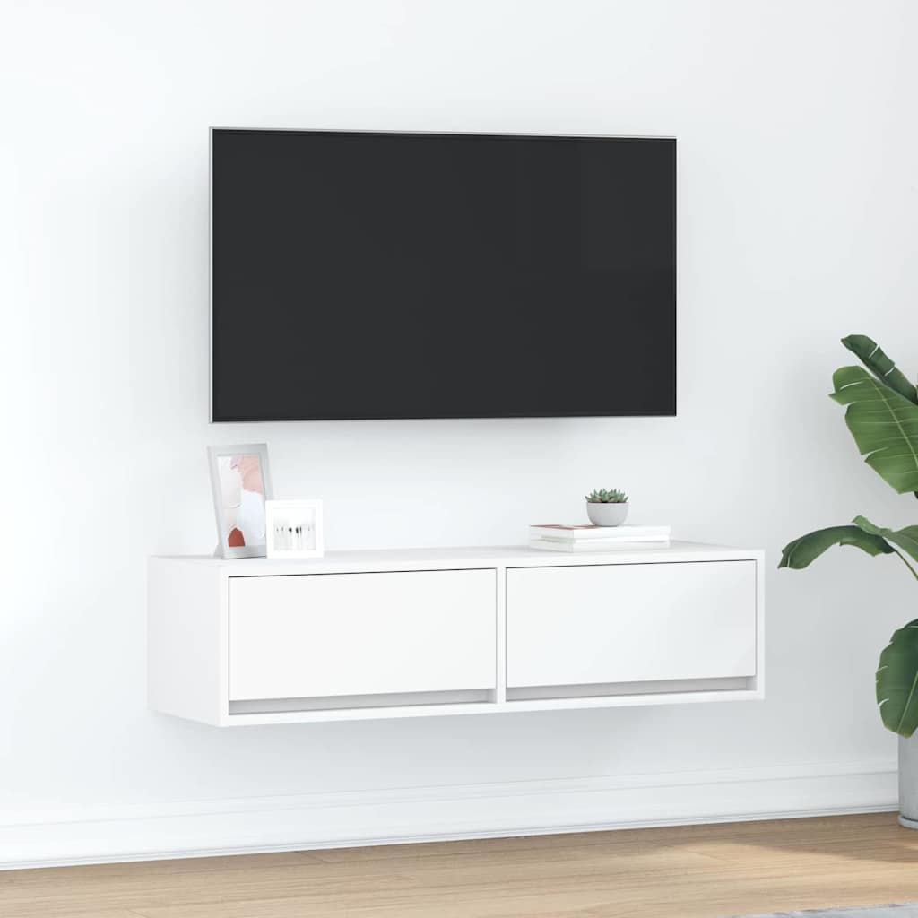 vidaXL Ντουλάπι TV Λευκό 100 x 31 x 25.5 εκ. Επεξεργασμένο ξύλο