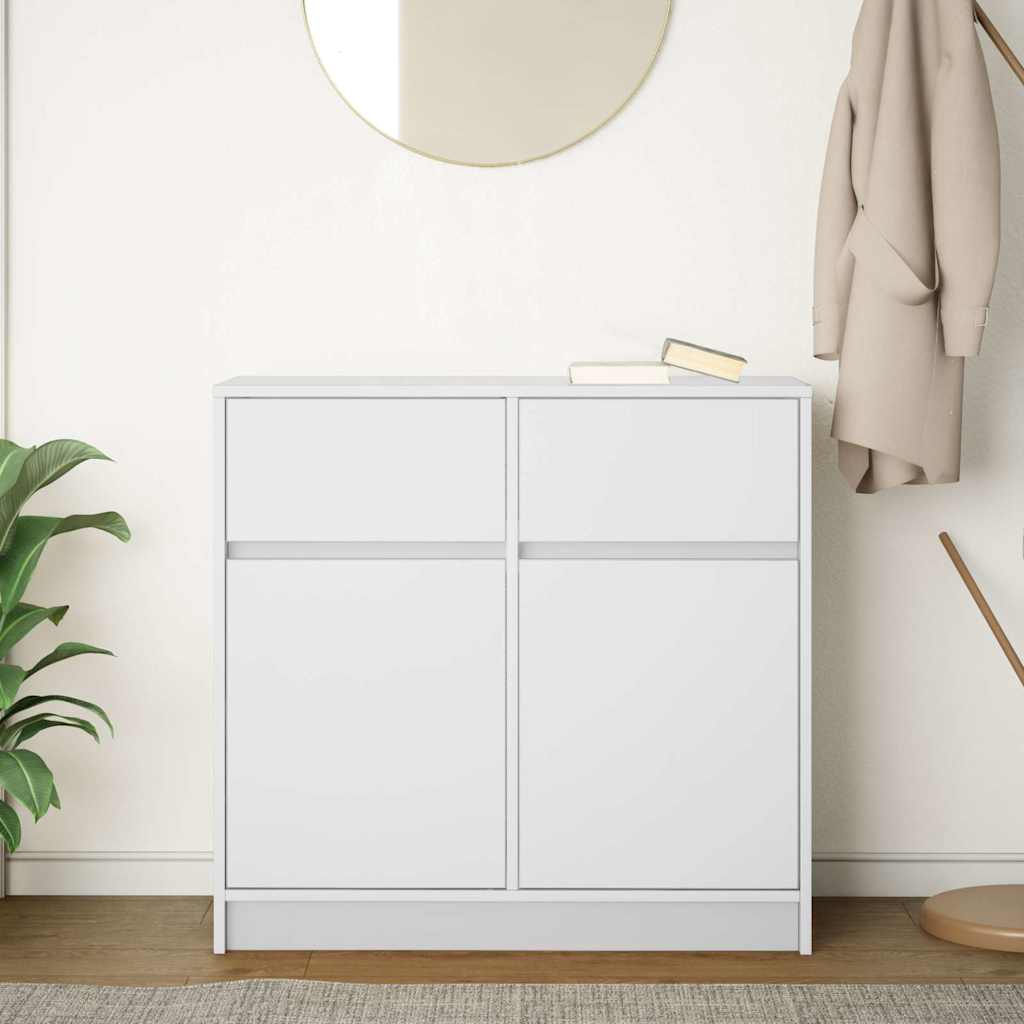 vidaXL Συρταριέρα με Συρτάρια Λευκή 80x34x76 εκ. από Επεξ. Ξύλο