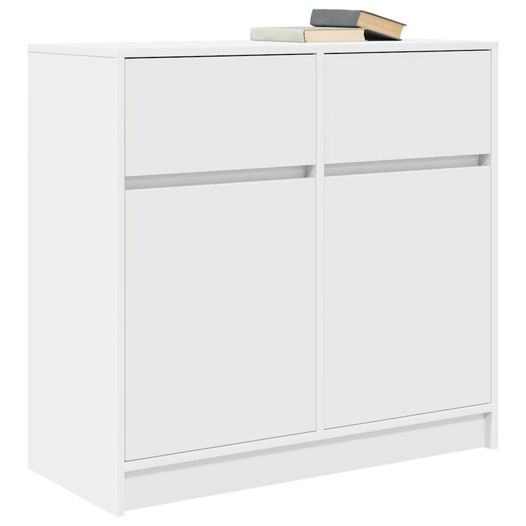 vidaXL Συρταριέρα με Συρτάρια Λευκή 80x34x76 εκ. από Επεξ. Ξύλο
