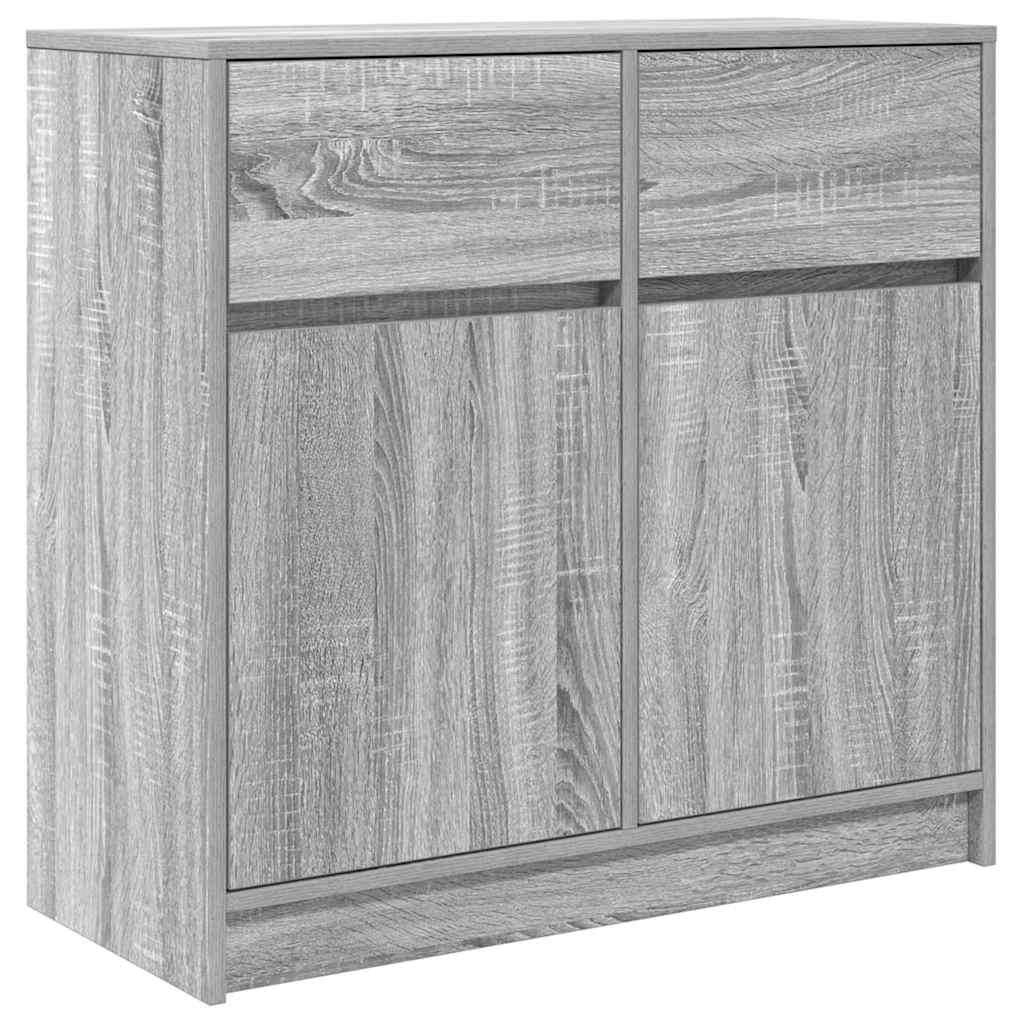 vidaXL Συρταριέρα με Συρτάρια Γκρι Sonoma 80x34x76 εκ. από Επεξ. Ξύλο