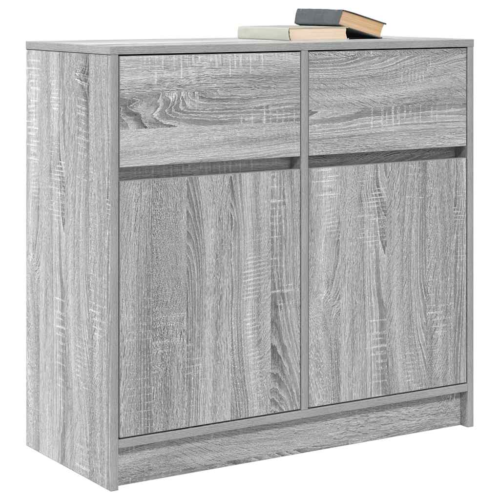 vidaXL Συρταριέρα με Συρτάρια Γκρι Sonoma 80x34x76 εκ. από Επεξ. Ξύλο