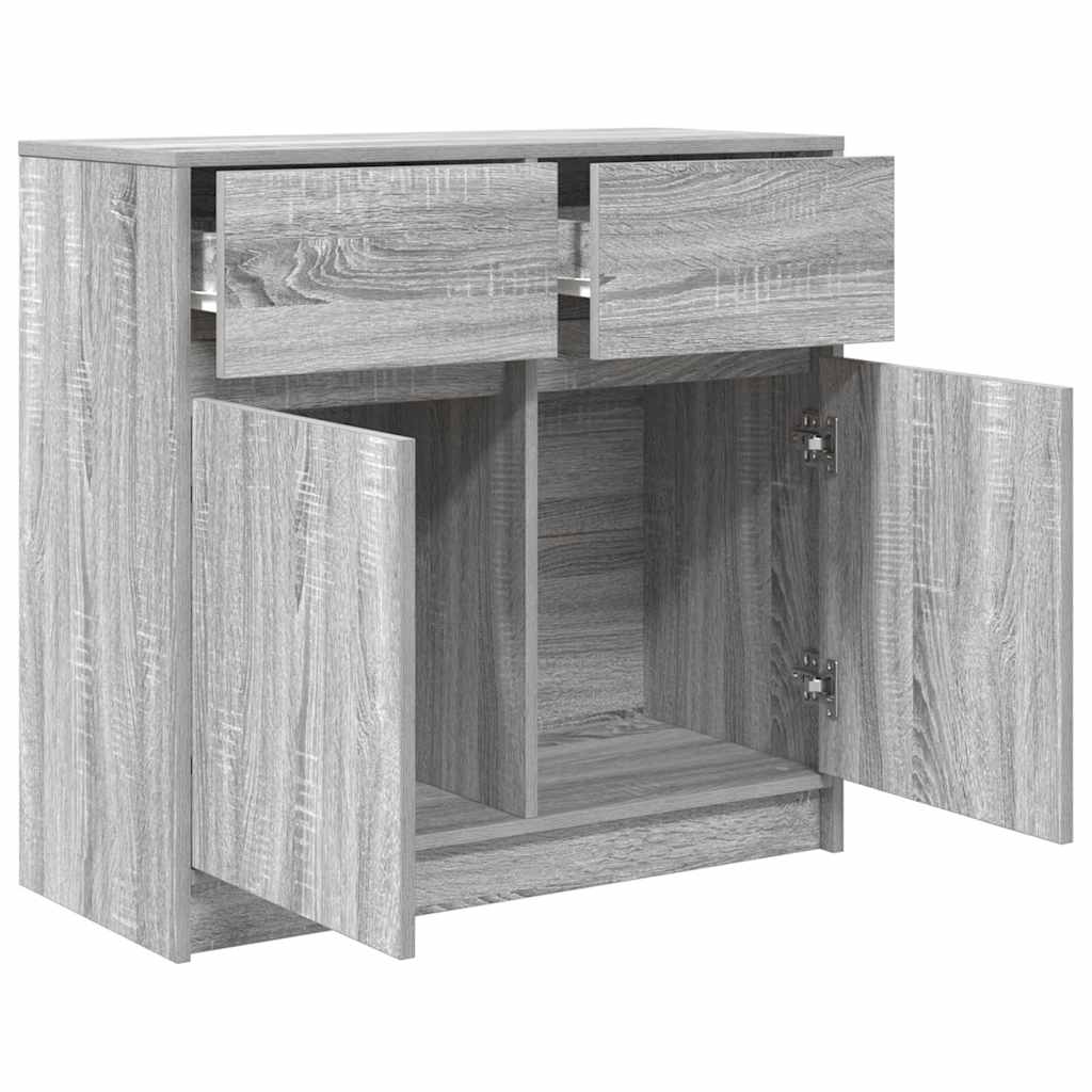 vidaXL Συρταριέρα με Συρτάρια Γκρι Sonoma 80x34x76 εκ. από Επεξ. Ξύλο