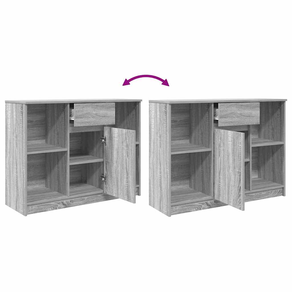 vidaXL Συρταριέρα με Συρτάρια Γκρι Sonoma 101x35x76 εκ. από Επεξ. Ξύλο