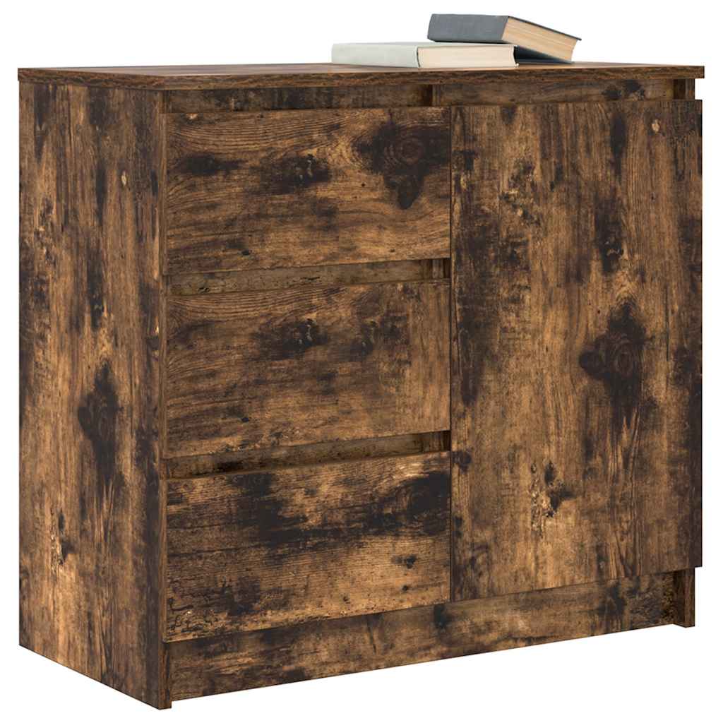 vidaXL Συρταριέρα με Συρτάρια Καπνιστή Δρυς 71x35x65 εκ. Επεξ. Ξύλο