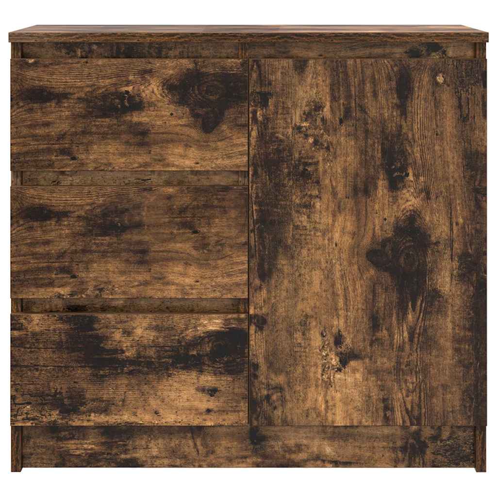 vidaXL Συρταριέρα με Συρτάρια Καπνιστή Δρυς 71x35x65 εκ. Επεξ. Ξύλο