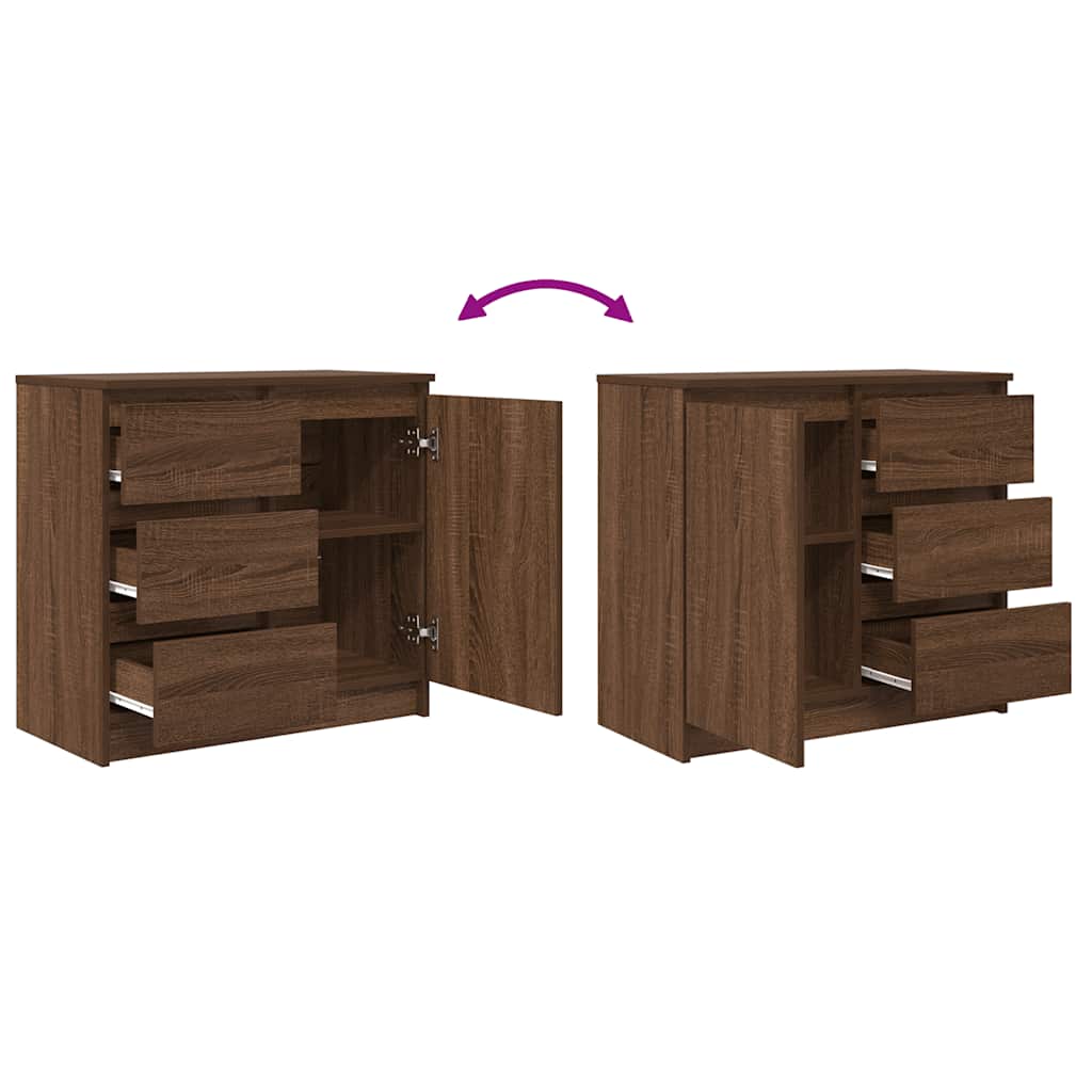 vidaXL Συρταριέρα με Συρτάρια καφέ δρυς 71x35x65 εκ. Επεξ. Ξύλο