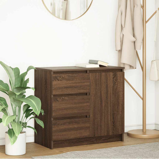 vidaXL Συρταριέρα με Συρτάρια καφέ δρυς 71x35x65 εκ. Επεξ. Ξύλο