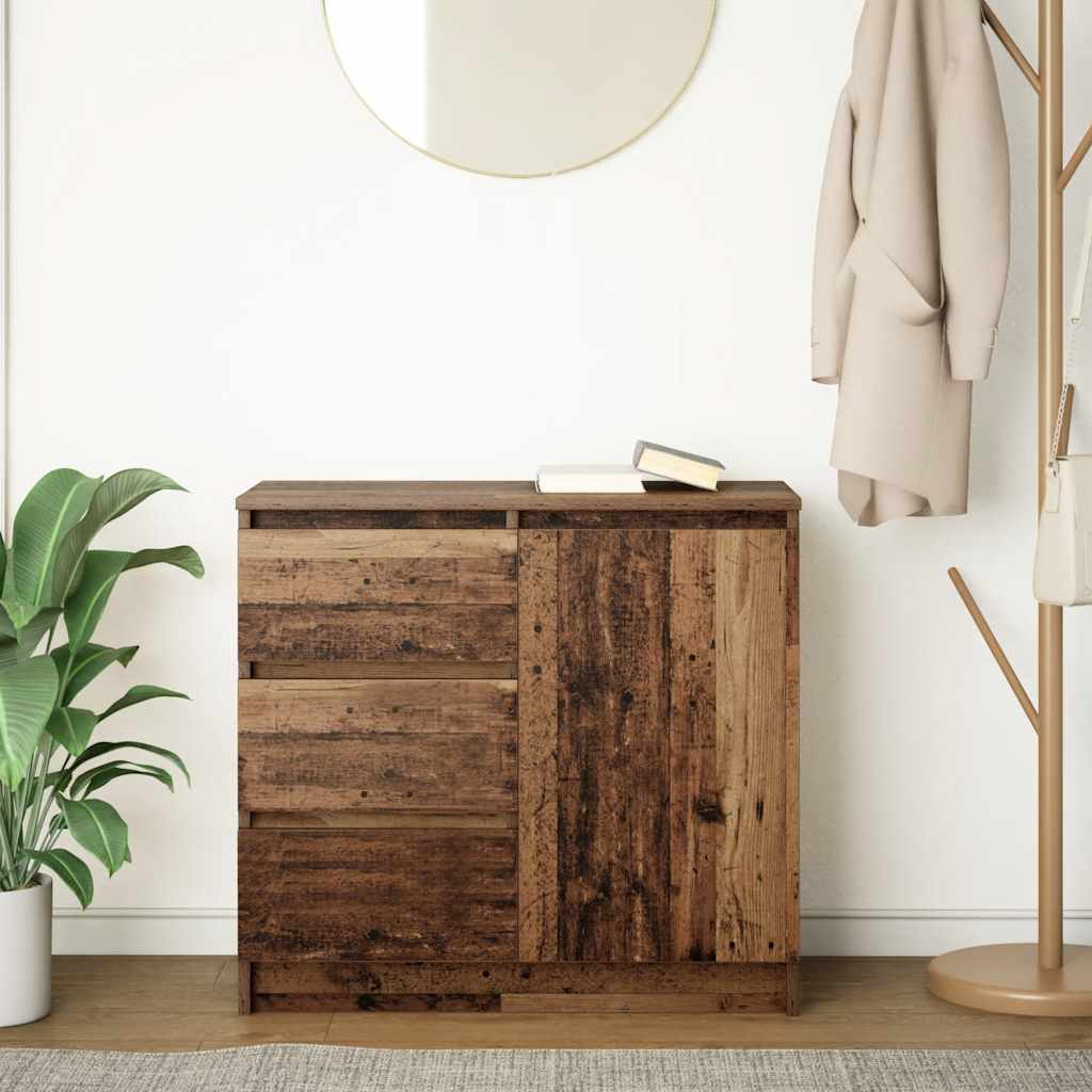 vidaXL Συρταριέρα με Συρτάρια Παλαιό ξύλο 71x35x65 εκ. από Επεξ. Ξύλο
