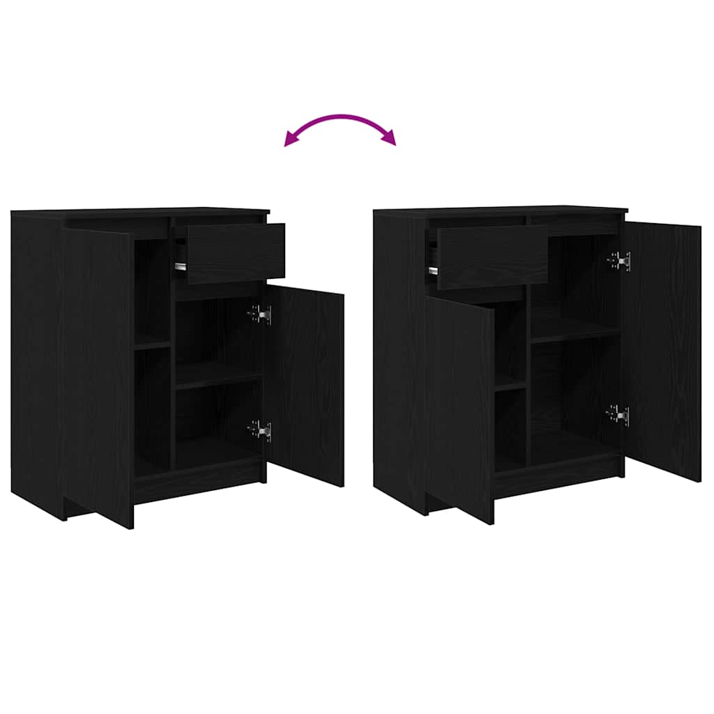 vidaXL Συρταριέρα με Συρτάρια Μαύρη βελανιδιά 71x35x84 εκ. Επεξ. Ξύλο