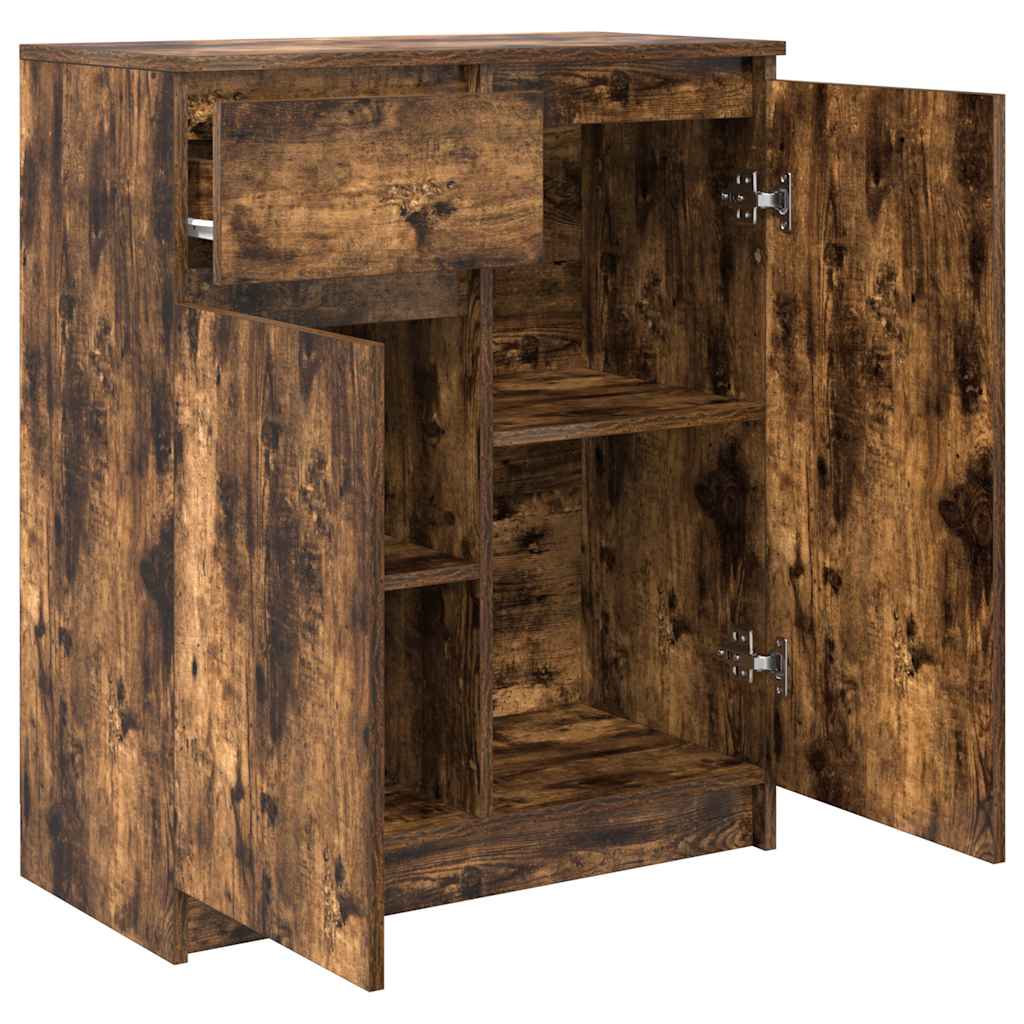 vidaXL Συρταριέρα με Συρτάρια Καπνιστή Δρυς 71x35x84 εκ. Επεξ. Ξύλο