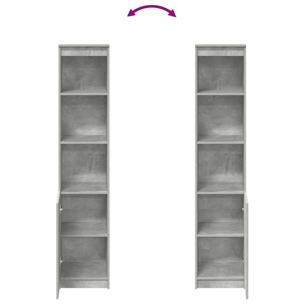 vidaXL Ντουλάπι Γκρι Σκυροδέματος 37,5x35x180 εκ. Επεξεργασμένο Ξύλο