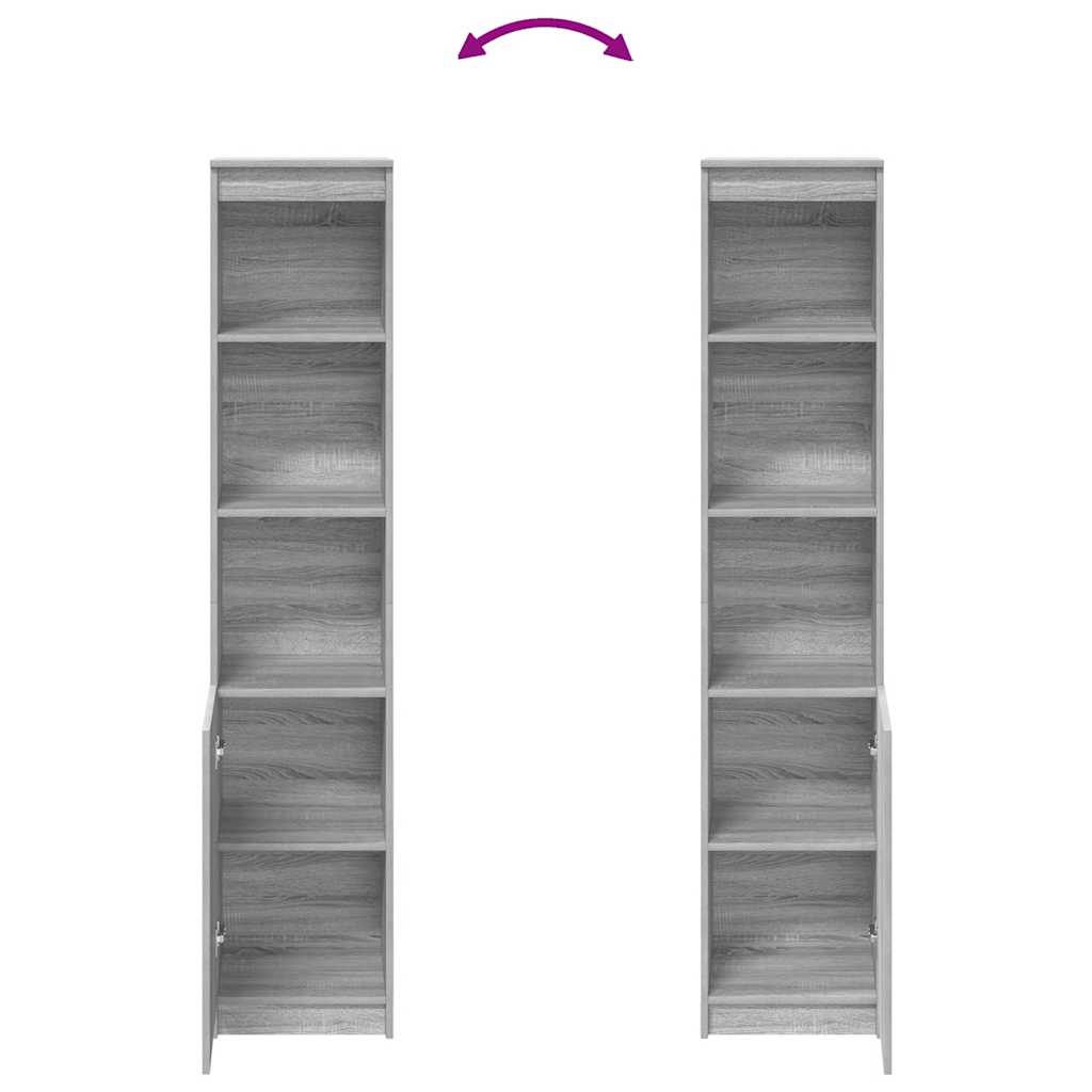 vidaXL Ντουλάπι Γκρι Sonoma 37,5x35x180 εκ. Επεξεργασμένο Ξύλο