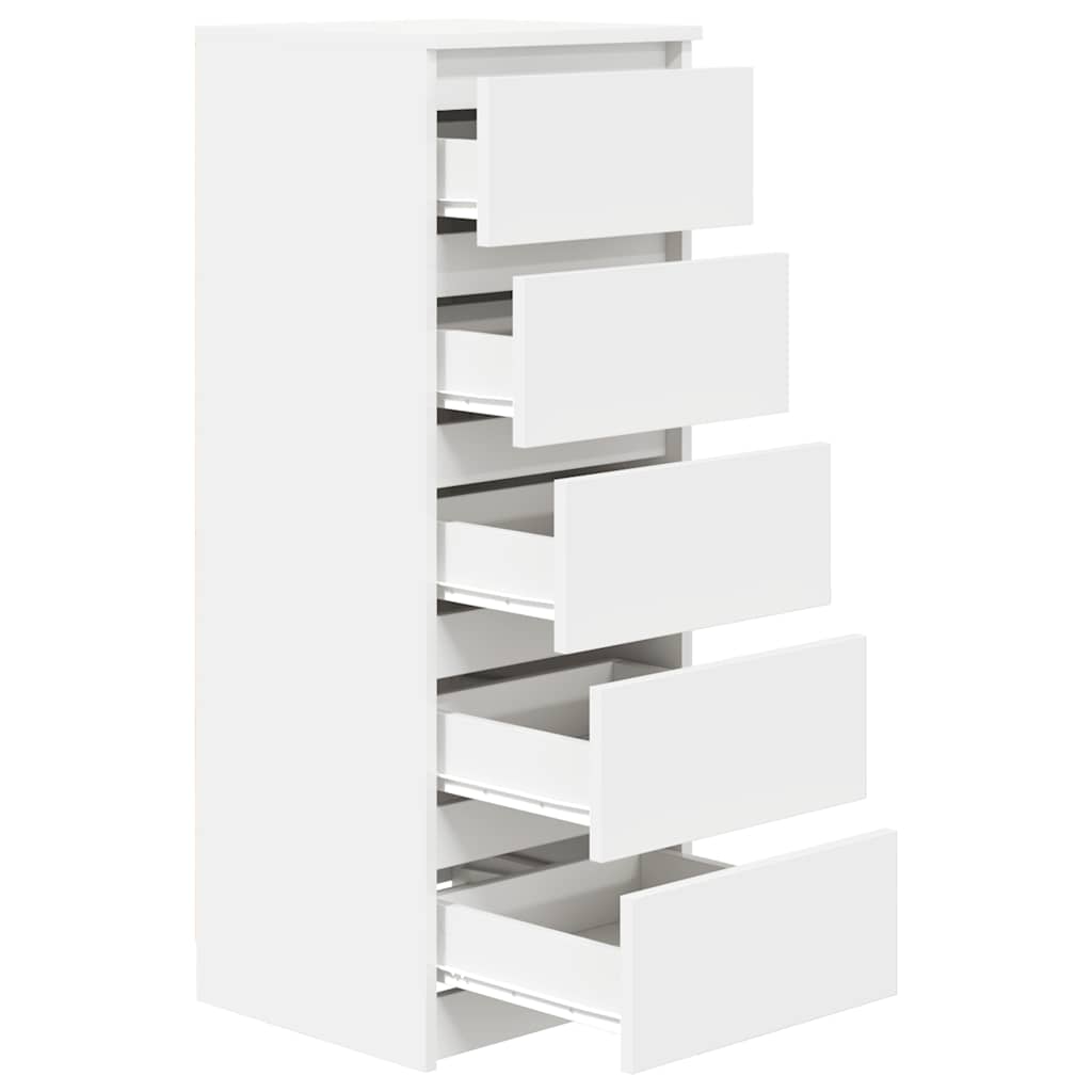 vidaXL Συρταριέρα με Συρτάρια Λευκή 37,5x35x99 εκ. από Επεξ. Ξύλο