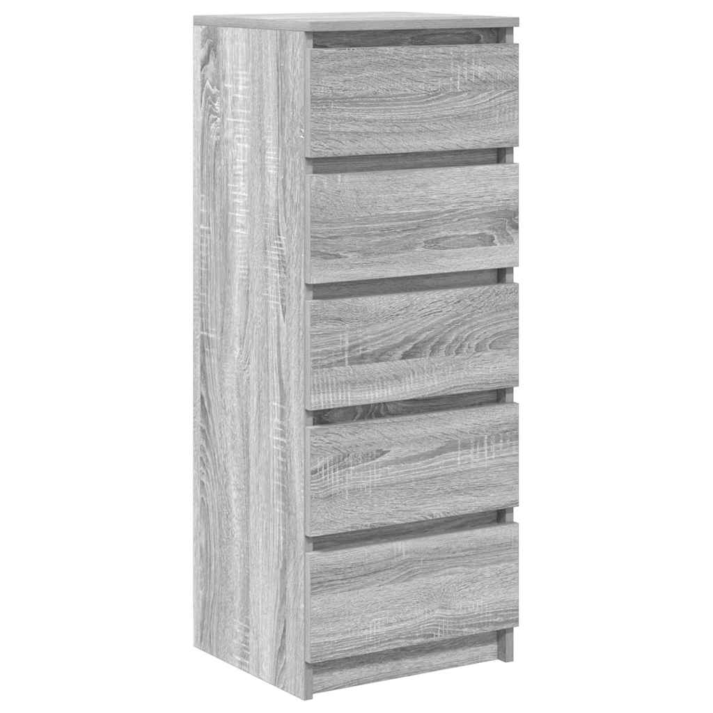 vidaXL Συρταριέρα με Συρτάρια Γκρι Sonoma 37,5x35x99εκ. από Επεξ. Ξύλο