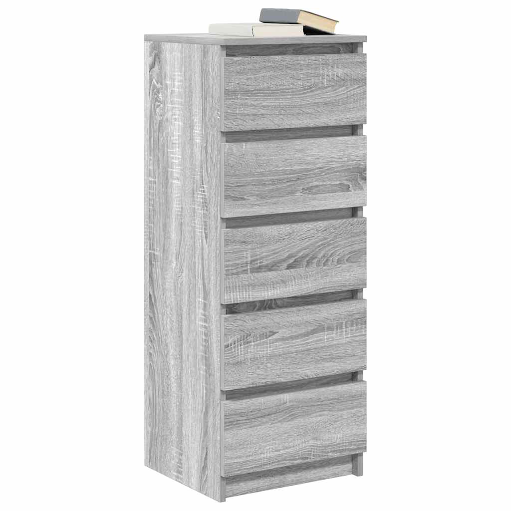 vidaXL Συρταριέρα με Συρτάρια Γκρι Sonoma 37,5x35x99εκ. από Επεξ. Ξύλο