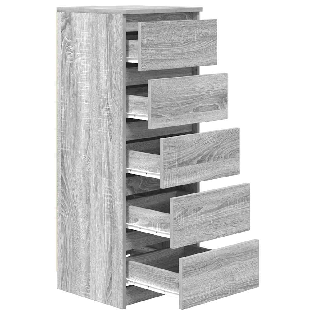 vidaXL Συρταριέρα με Συρτάρια Γκρι Sonoma 37,5x35x99εκ. από Επεξ. Ξύλο