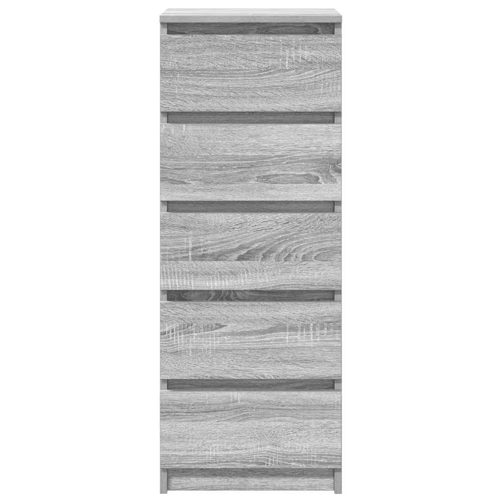 vidaXL Συρταριέρα με Συρτάρια Γκρι Sonoma 37,5x35x99εκ. από Επεξ. Ξύλο
