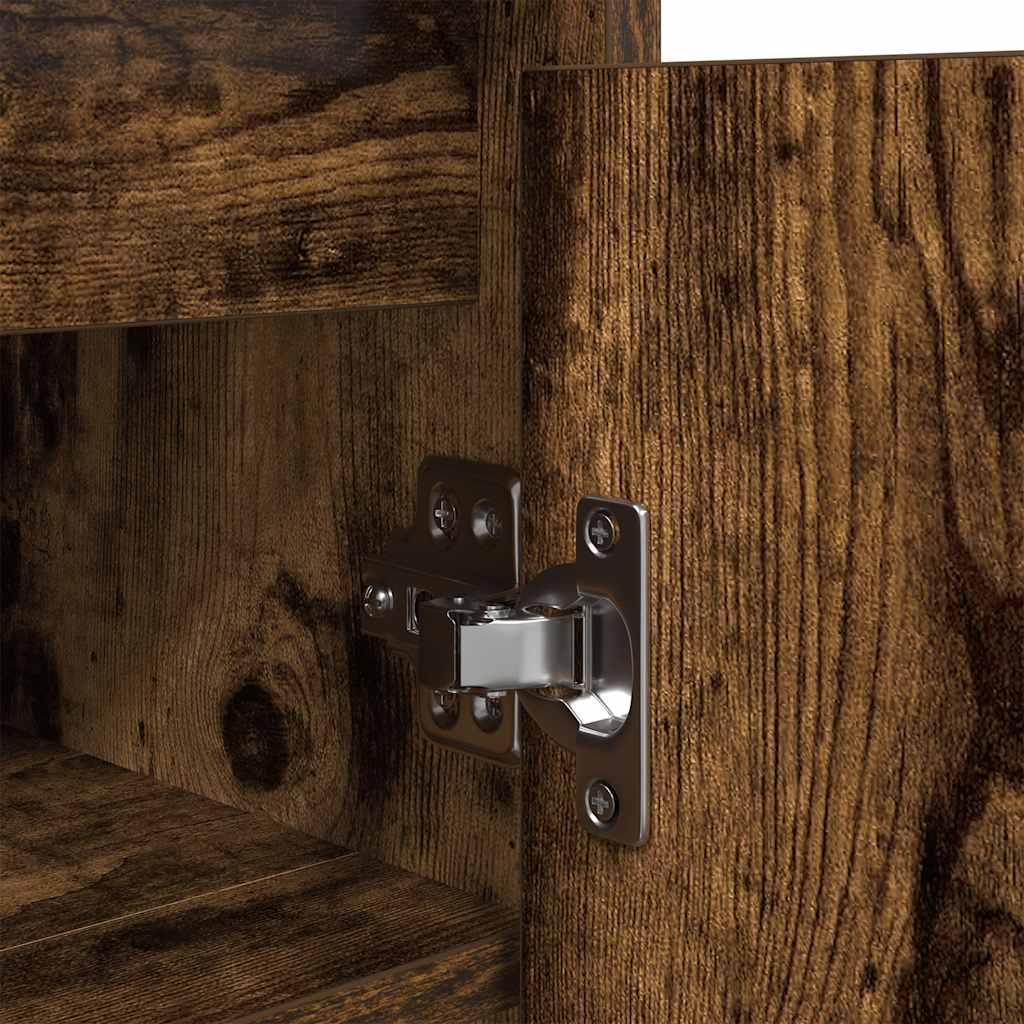 vidaXL Παπουτσοθήκη Καπνιστή Δρυς 57x34x76 εκ. από Επεξεργ. Ξύλο