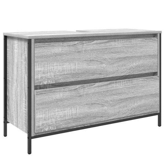 vidaXL ντουλάπι νιπτήρα μπάνιου με συρτάρια γκρι Sonoma 90x34,5x60 εκ.