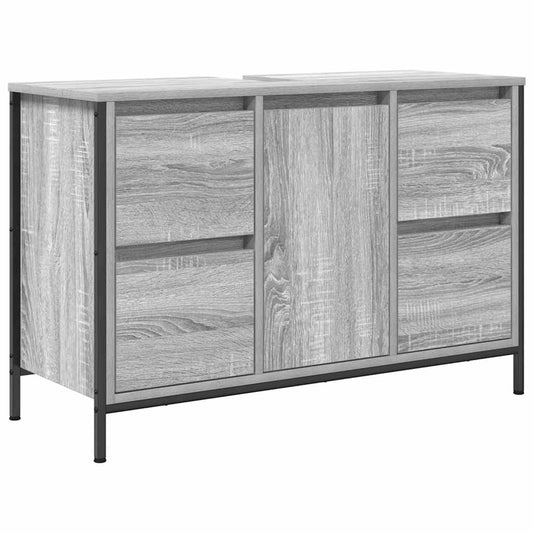 vidaXL ντουλάπι νιπτήρα με συρτάρια γκρι Sonoma 90x34,5x60 εκ.