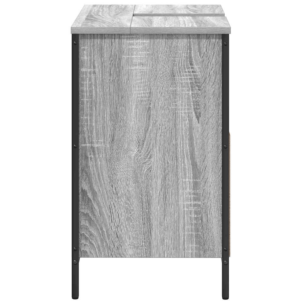 vidaXL Ντουλάπι Νιπτήρα Μπάνιου Γκρι Sonoma 60x34,5x60 εκ.