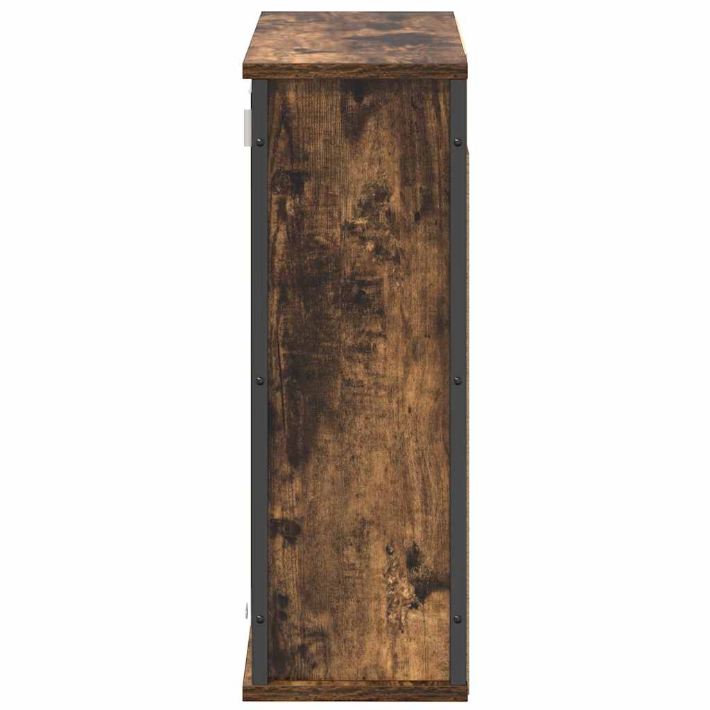 vidaXL Ντουλάπι τοίχου μπάνιου με καθρέφτη Καπνιστή δρυς 60x21x60 εκ.