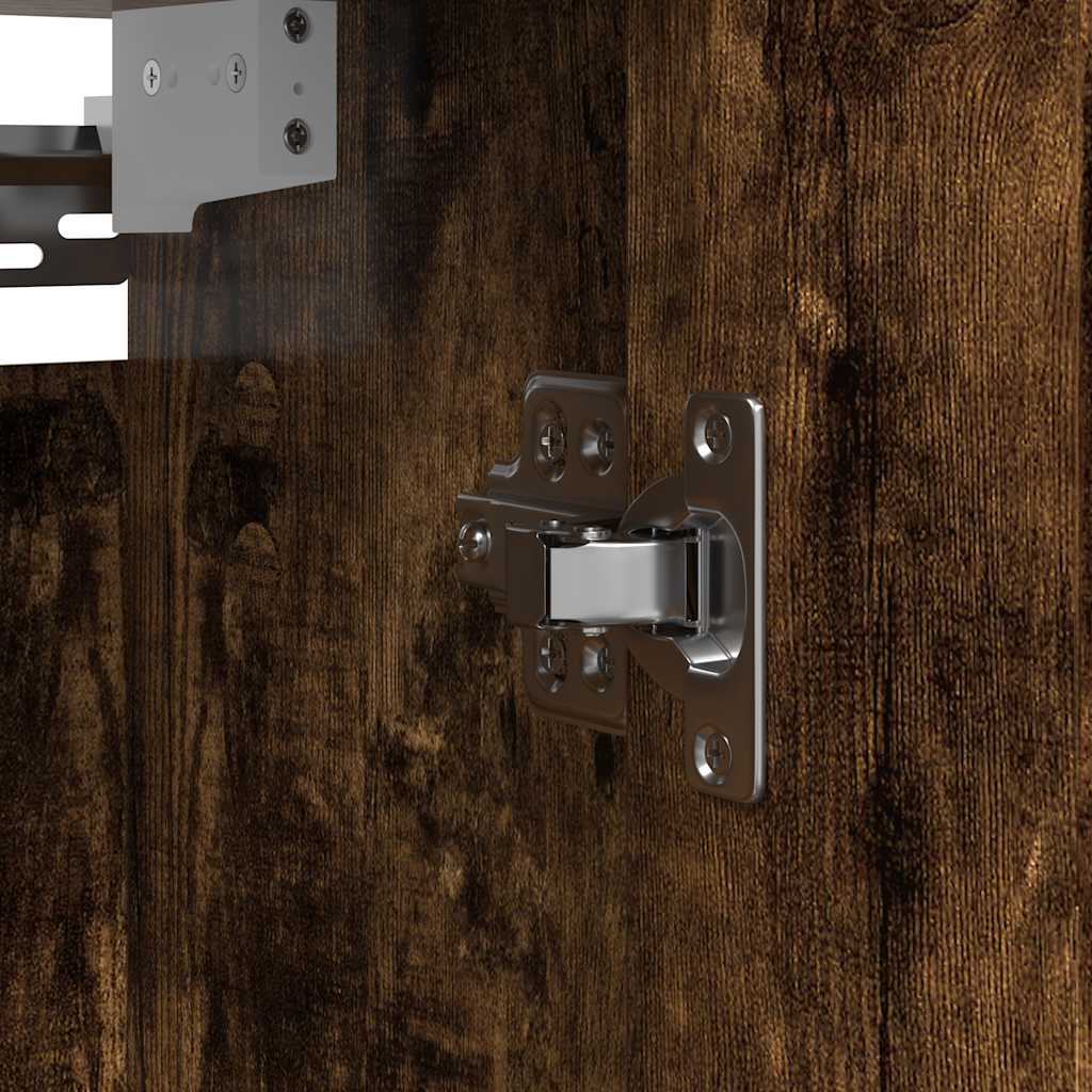 vidaXL Ντουλάπι τοίχου μπάνιου με καθρέφτη Καπνιστή δρυς 60x21x60 εκ.