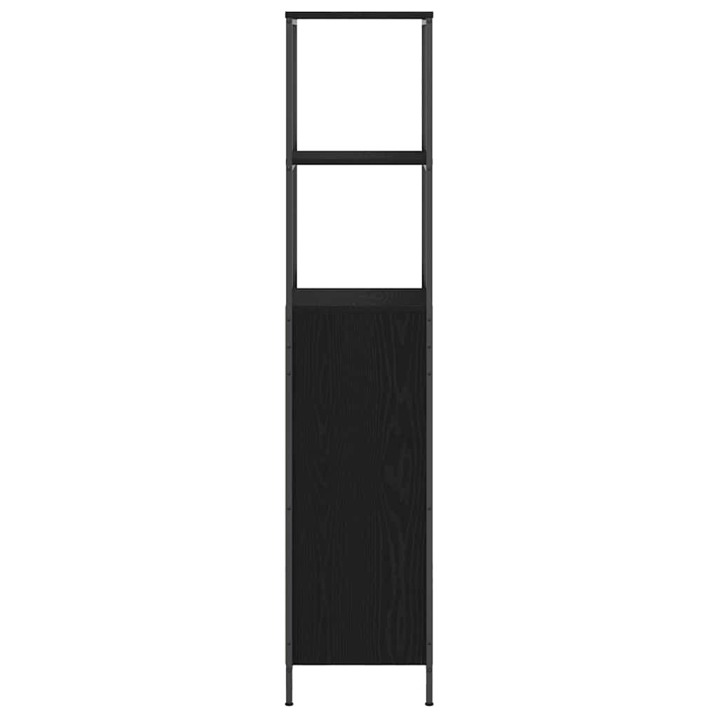 vidaXL Ντουλάπι μπάνιου με ράφια Μαύρη βελανιδιά 36x35x165 cm