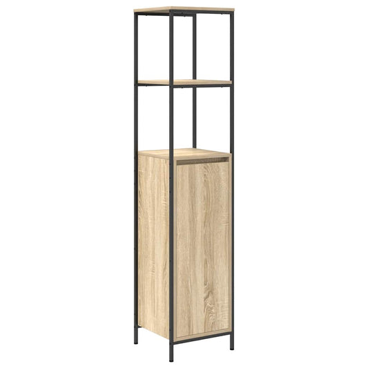 vidaXL Ντουλάπι μπάνιου με ράφια Sonoma δρυς 36x35x165 εκ.