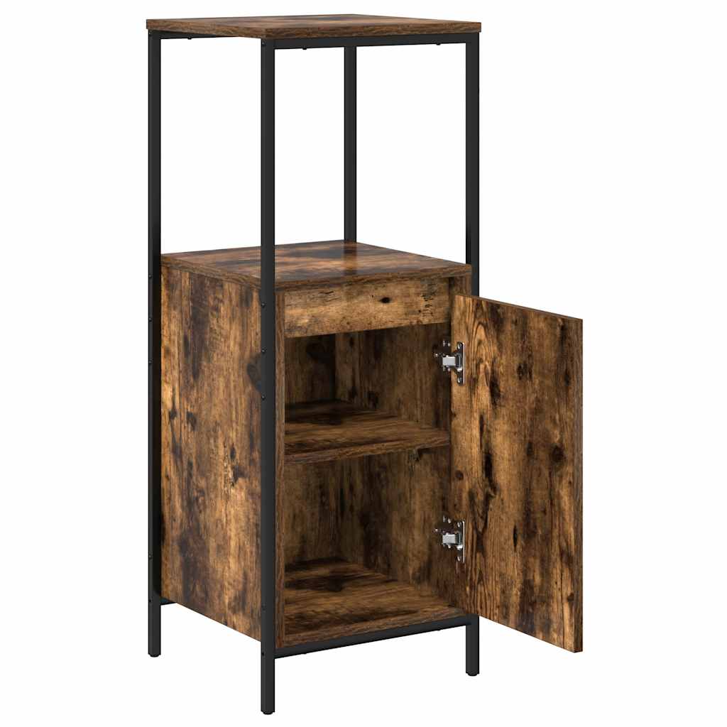 vidaXL Ντουλάπι Μπάνιου με Καθρέφτη Καπνιστή δρυς 36x35x95 εκ.