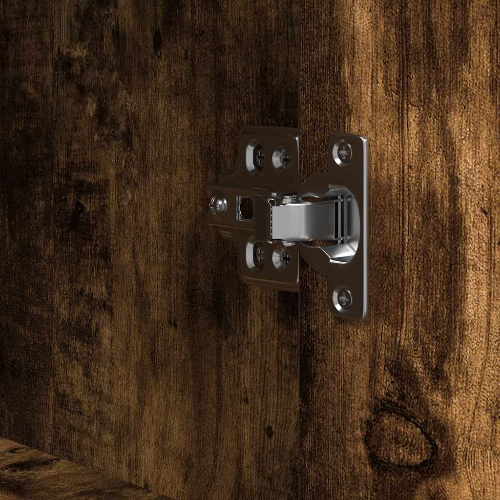 vidaXL Ντουλάπι μπάνιου με ράφια καπνιστή δρυς 76,5x35x95 εκ.